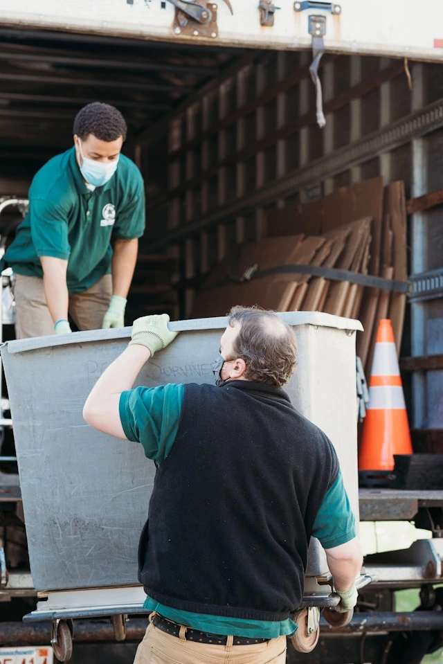 Logistics professionals at work
